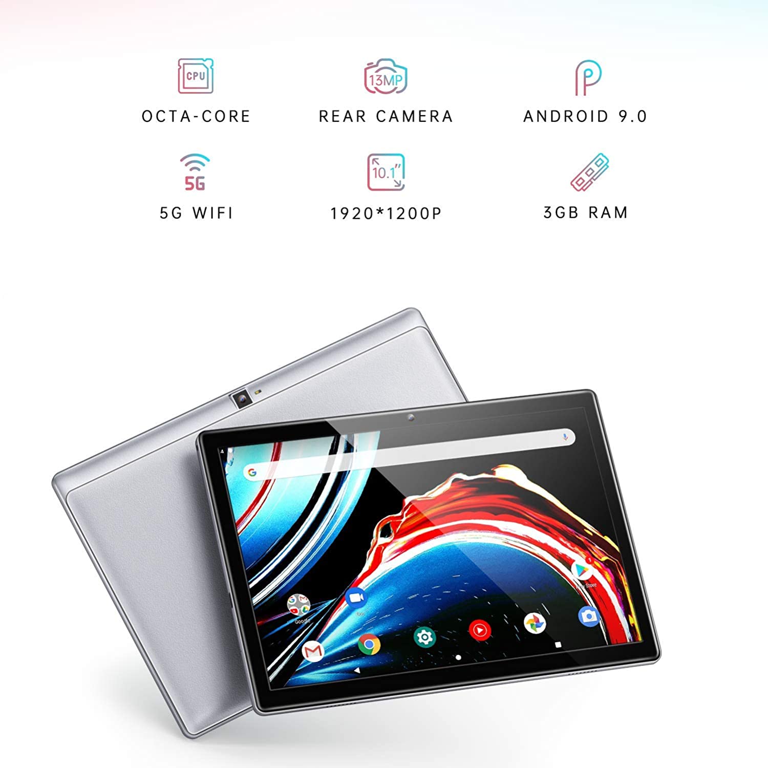 VANKYO MatrixPad S30 10 inch Octa-Core Tablet, Android 9.0 Pie, 3GB RAM, 32GB Storage, 13MP Rear Camera, 1920x1200 IPS Full HD Display, Bluetooth 5.0, 5G Wi-Fi, GPS, Silver VANKYO MatrixPad S30 10 inch Octa-Core Tablet, Android 9.0 Pie, 3GB RAM, 32GB Storage, 13MP Rear Camera, 1920x1200 IPS Full HD Display, Bluetooth 5.0, 5G Wi-Fi, GPS, Silver